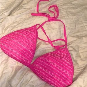 Neon pink bikini top